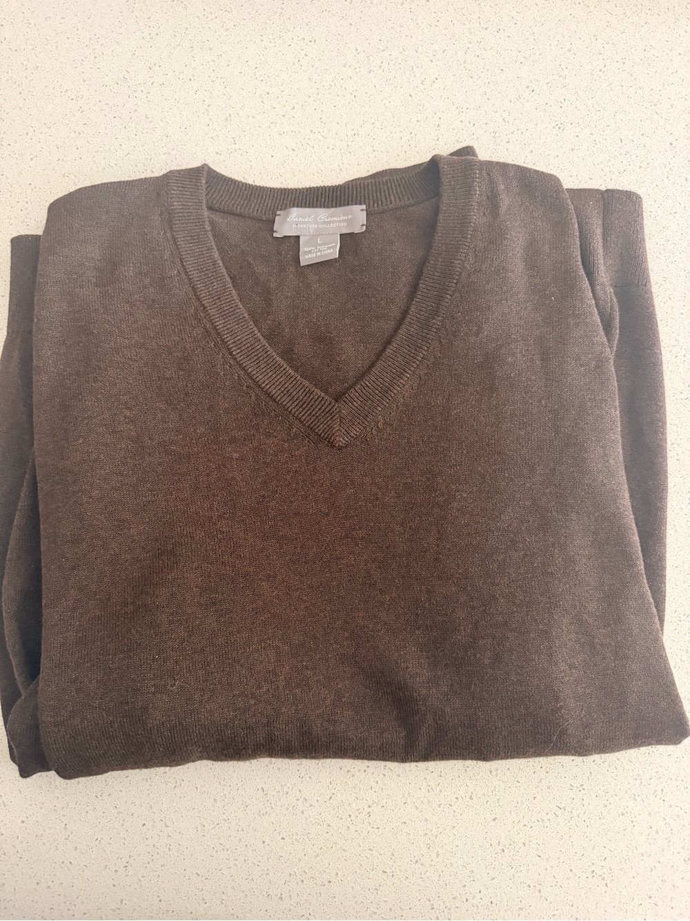 Daniel Cremieux Men's V-Neck Chocolate Brown Sweater